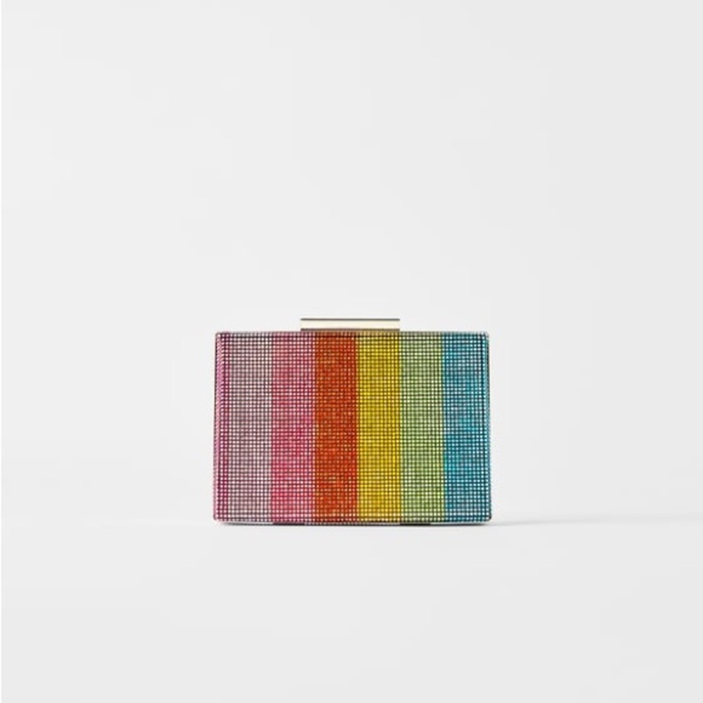 NWT ZARA Rainbow Clutch